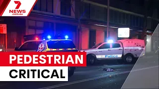 Man fighting for life after being hit by a taxi | 7NEWS