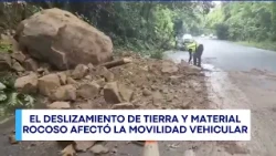 Major landslide affects traffic on CA-9 North route, Izabal