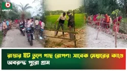 রাস্তার ইট তুলে গাছ রোপণ! সাবেক মেম্বারের কাণ্ডে অবরুদ্ধ পুরো গ্রাম | Naogaon | Village Road | News