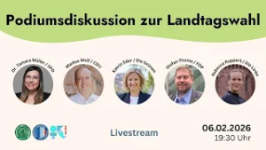 Nachhaltigkeit, Klima, Umweltschutz | Podiumsdiskussion zur Landtagswahl 2026
