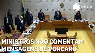Ministros não comentam mensagens entre Vorcaro e Moraes