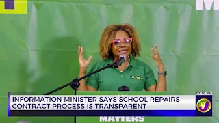 Information Minister says School Repairs Contract Process is Transparent | TVJ News