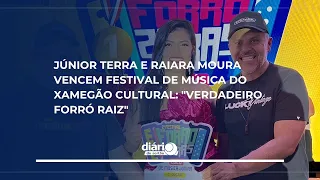 Júnior Terra e Raiara Moura vencem festival de música do Xamegão Cultural: "Verdadeiro forró raiz"