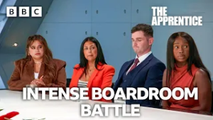 Candidates argue during intense boardroom firing - BBC