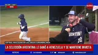 The Argentina national softball team beats Venezuela and remains undefeated