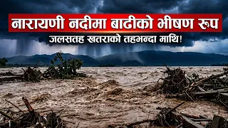 नारायणी नदीमा बाढीको भीषण रूपः मझुवा सामुदायिक वनमा पनि जोखिम- NEWS24 TV