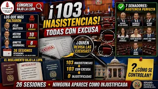 Senators accumulated 103 absences, all registered with excuses
