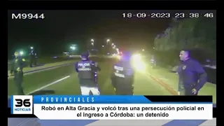 Robó en Alta Gracia y volcó tras una persecución policial en el ingreso a Córdoba: un detenido