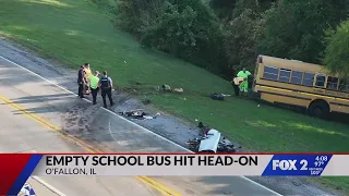 4 injured in crash involving school bus in O'Fallon, Illinois
