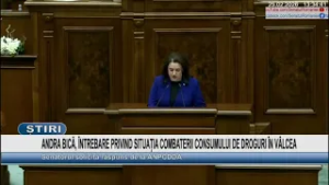 ANDRA BICĂ, ÎNTREBARE PRIVIND SITUAȚIA COMBATERII CONSUMULUI DE DROGURI ÎN VÂLCEA