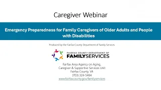 Emergency Preparedness for Family Caregivers of Older Adults and People with Disabilities