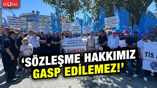 "The subcontracting system is the exploitation of labor!" TÜMTİS member workers held a press stat...