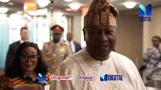 President Mahama and his wife, Lordina, arrive at the UNHQ for the 81st UN General Assembly