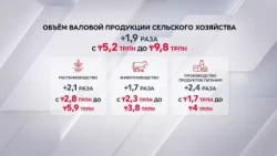 Agricultural production volume has nearly doubled