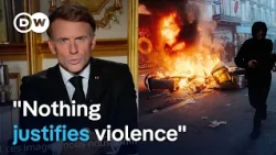 French president avoids curfews, distinguishes protesters from looters | DW News