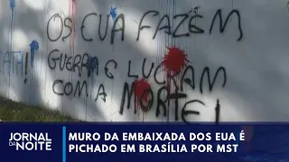 U.S. Embassy wall vandalized in Brasília | Nightly News