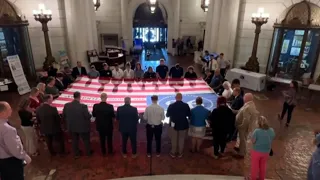 Flight 93 heroes remembered with special ceremony, flag unfurling at Pa. Capitol