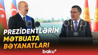 Azərbaycan və Qırğızıstan prezidentləri mətbuata bəyanatlarla çıxış ediblər - Baku TV