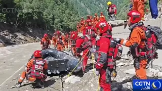 First professional rescue teams reach the core rescue zone at Gyirong Port in China's Xizang region