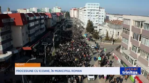 Procesiune cu icoane, în municipiul Roman