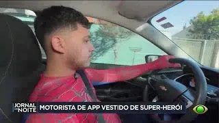 Driver becomes Spider-Man and brings lightheartedness to rides in Londrina