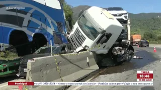 CAMINHONEIRO É DETIDO APÓS PRF ENCONTRAR FREIOS MANIPULADOS NO BITREM QUE CAUSOU ACIDENTE