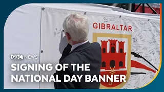 Cross-Party MPs, Peers & Freemen of the City of Gibraltar sign National Day Banner