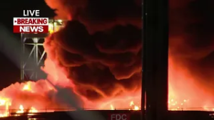 Large fire at recycling center in Dayton, Texas