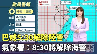 Typhoon Bavi: Land Warning Lifted at 5:30; CWA: Sea Warning to be Lifted at 8:30 | CTS Weather Fo...
