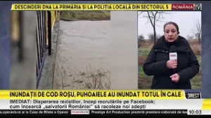 Cod roșu de inundații. A fost emis RO-Alert, drumuri blocate după ploile torențiale
