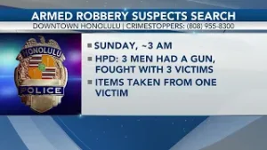 Police on the lookout for trio of armed robbery suspects