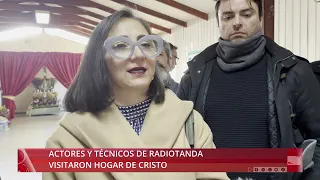 Actors and technicians from the famous play currently showing at the Cervantes Theatre visited th...