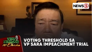 Drilon sa voting threshold sa VP Sara trial: Dapat 2/3 of all those who are available senators
