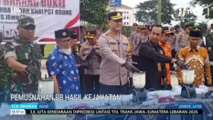 Polres Jember Musnahkan Barang Bukti Hasil Kejahatan