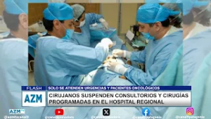 Cirujanos suspenden consultorios y cirugías programadas en el Hospital Regional