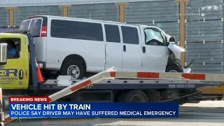 Driver hospitalized after van collides with freight train in Dolton: officials