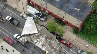 Severe weather leaves rips roof of apartment building in Philadelphia