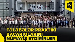 Peşə təhsili alan tələbələr biçin mövsümündə praktiki bacarıqlarını nümayiş etdirirlər