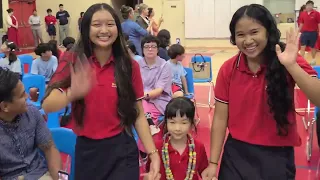 Senior-Kinder Walk celebrates oldest & youngest students at St. John's