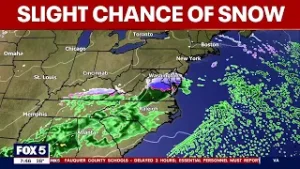 DC weather: Slight chance of snow Tuesday into Wednesday