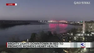 Mighty Lights turn red for National Wear Red Day