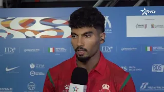Mediterranean Games "Taranto 2026" - Athletics.. Moroccan Yassine Hcine after his medal win