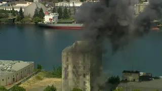 Crews demolish water tower using explosives