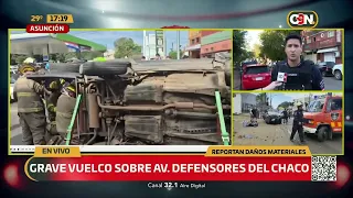 Serious rollover on Defensores del Chaco