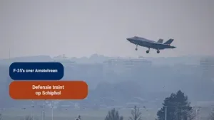 F-35’s scheren over Amstelveen: Defensie oefent met starts en landingen op Schiphol