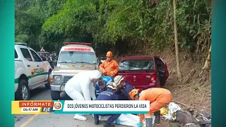 Two motorcyclists died in traffic accidents over the weekend in Caldas
