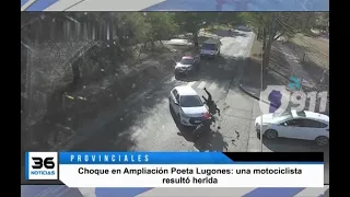 Choque en Ampliación Poeta Lugones: una motociclista resultó herida
