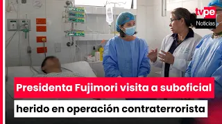 President Keiko Fujimori visits non-commissioned officer wounded in counter-terrorism operation