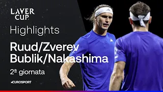 L'Europa allunga: Zverev e Ruud piegano Nakashima e Bublik in doppio | HIGHLIGHTS | LAVER CUP 2026