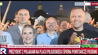 President sings insurgent songs with Poles at Piłsudski Square